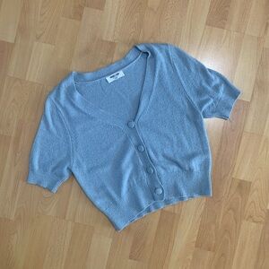 Blue Short Sleeve Cardigan